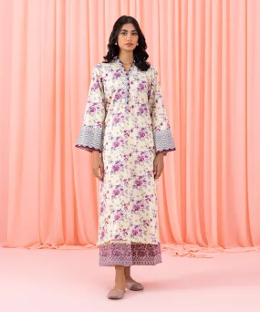 2 Piece - Printed Cotton Satin Suit