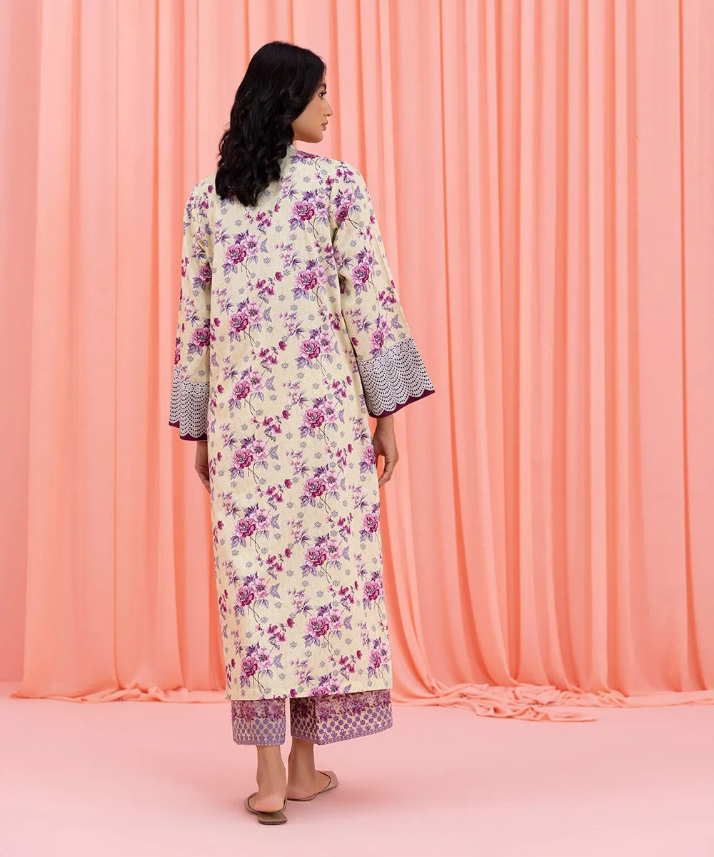 2 Piece - Printed Cotton Satin Suit