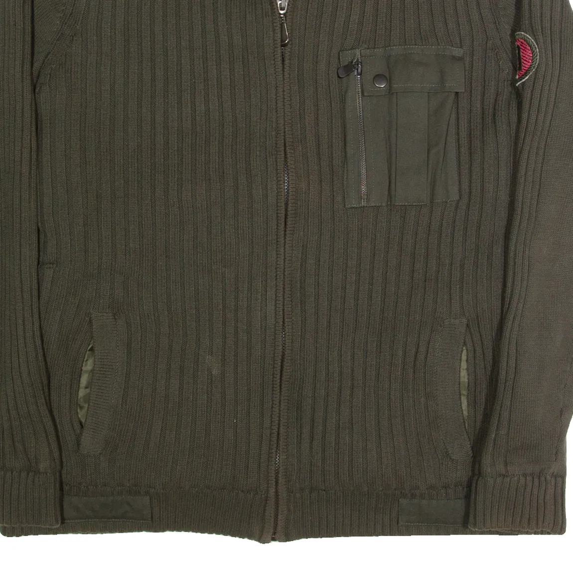 ACCANTO Sherpa Lined Mens Jacket Green Knit XL