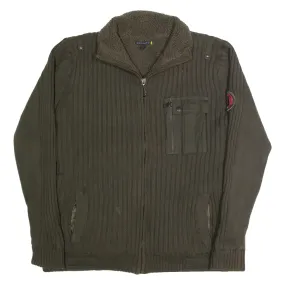 ACCANTO Sherpa Lined Mens Jacket Green Knit XL