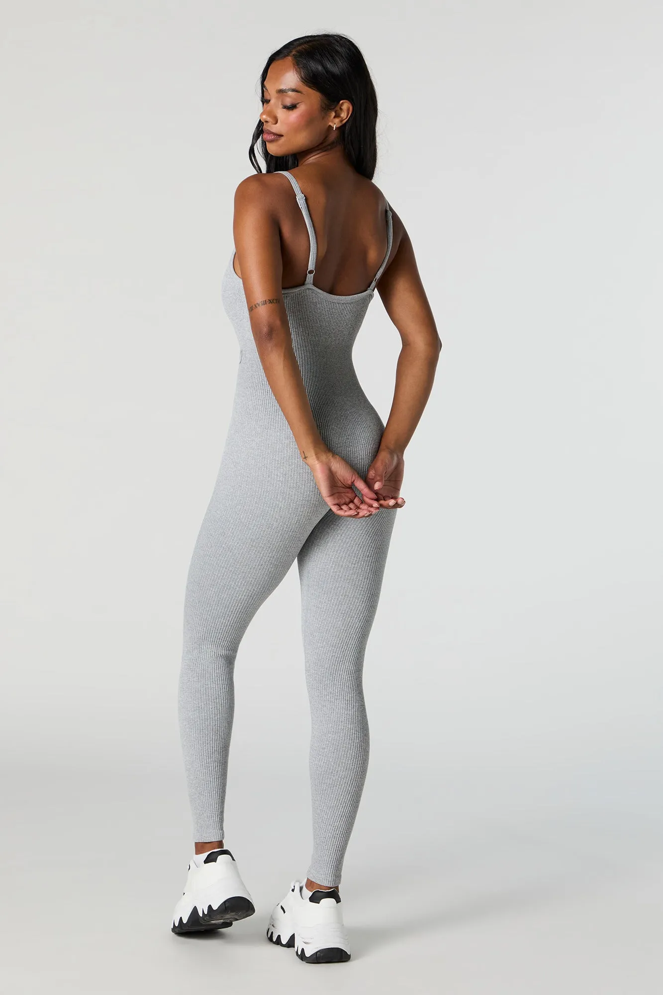 Active Seamless Ribbed Scoop Neck Jumpsuit
