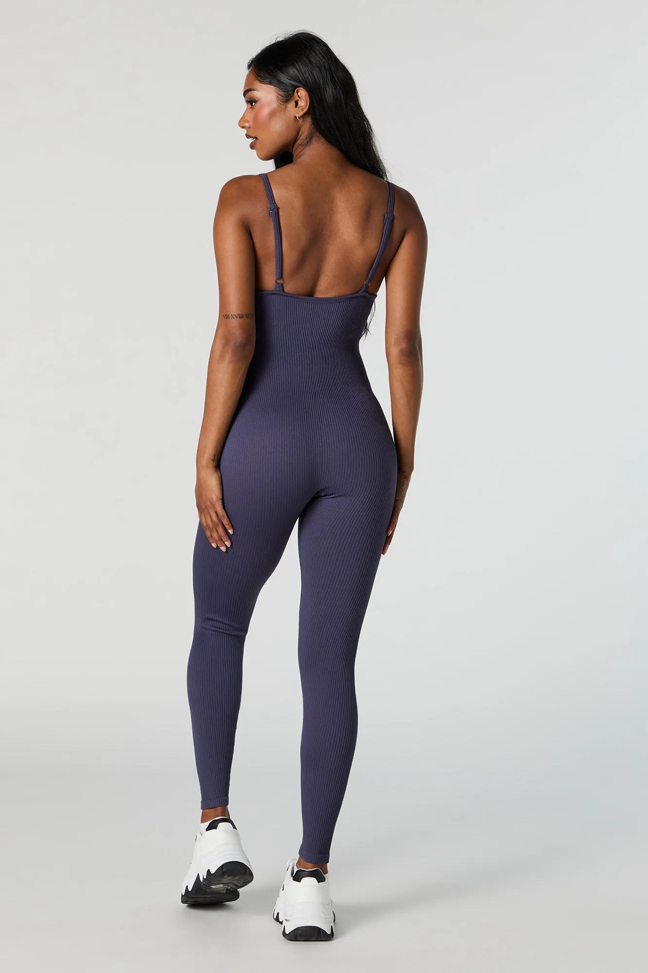 Active Seamless Ribbed Scoop Neck Jumpsuit