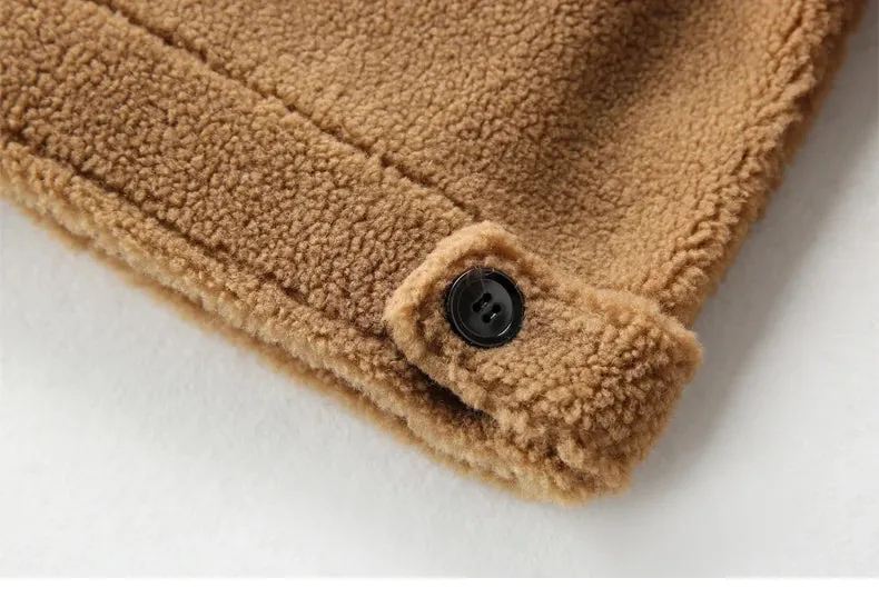 AYUNSUE Grain Sheep Shearling Jacket Men Clothes Men's Fur Coat Fur All-in-one Leather Jacket Men's Lamb Wool Outerwear Winter