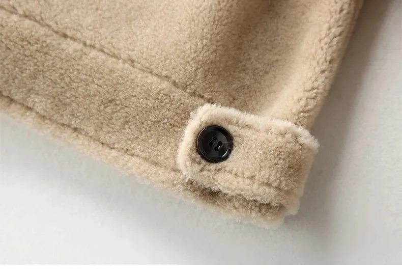 AYUNSUE Grain Sheep Shearling Jacket Men Clothes Men's Fur Coat Fur All-in-one Leather Jacket Men's Lamb Wool Outerwear Winter