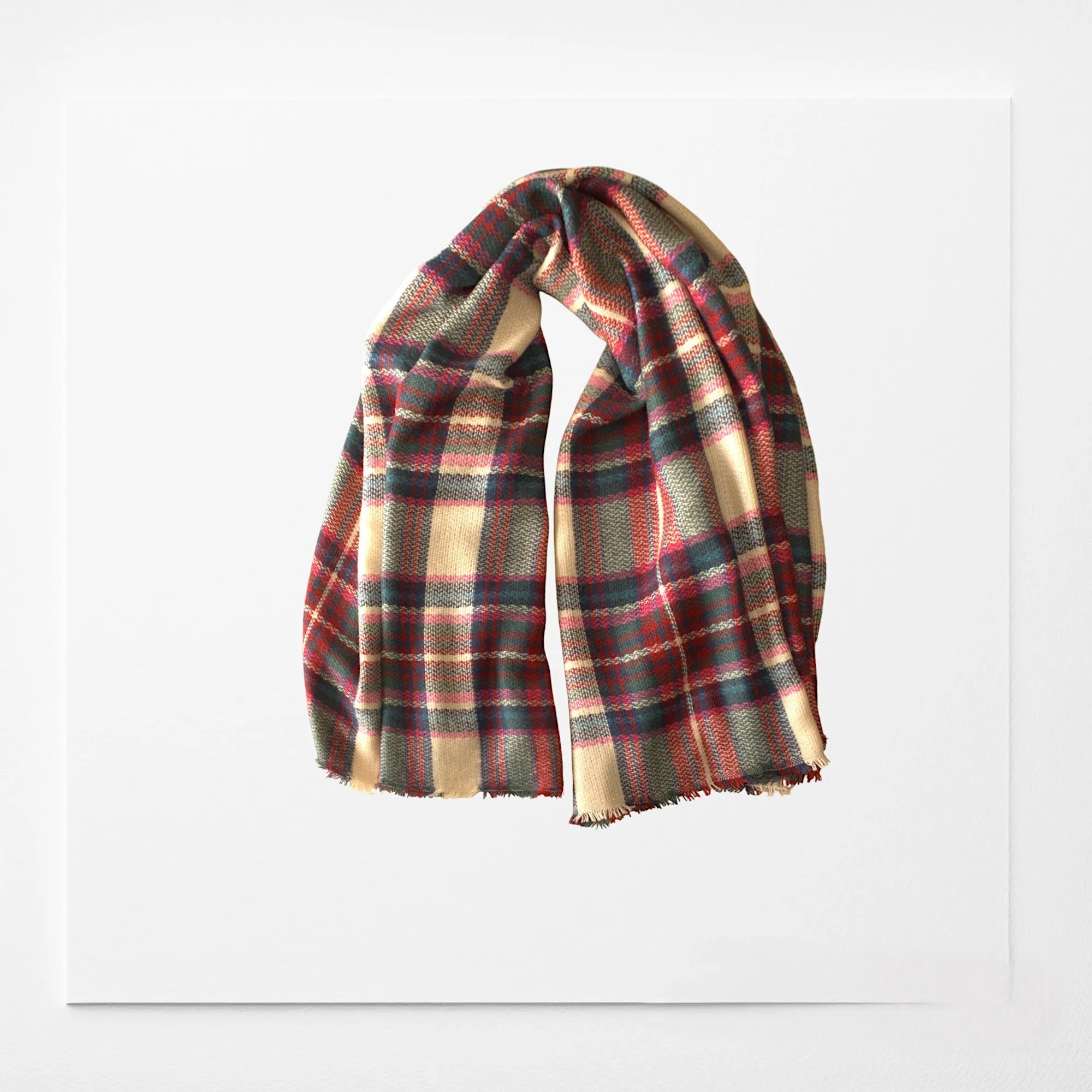 Beige, Pink and Blue Plaid Blanket Scarf/ Oversized Scarf/ Plaid Shawl/ Bridesmaid Gifts/ Christmas Plaid Scarf/ Throw plaid blanket/ Plaid Women's Blanket Scarf/ Women Scarf/ Gifts for Her/ Women Shawl/ Bridesmaid Scarf/ Fall Scarf