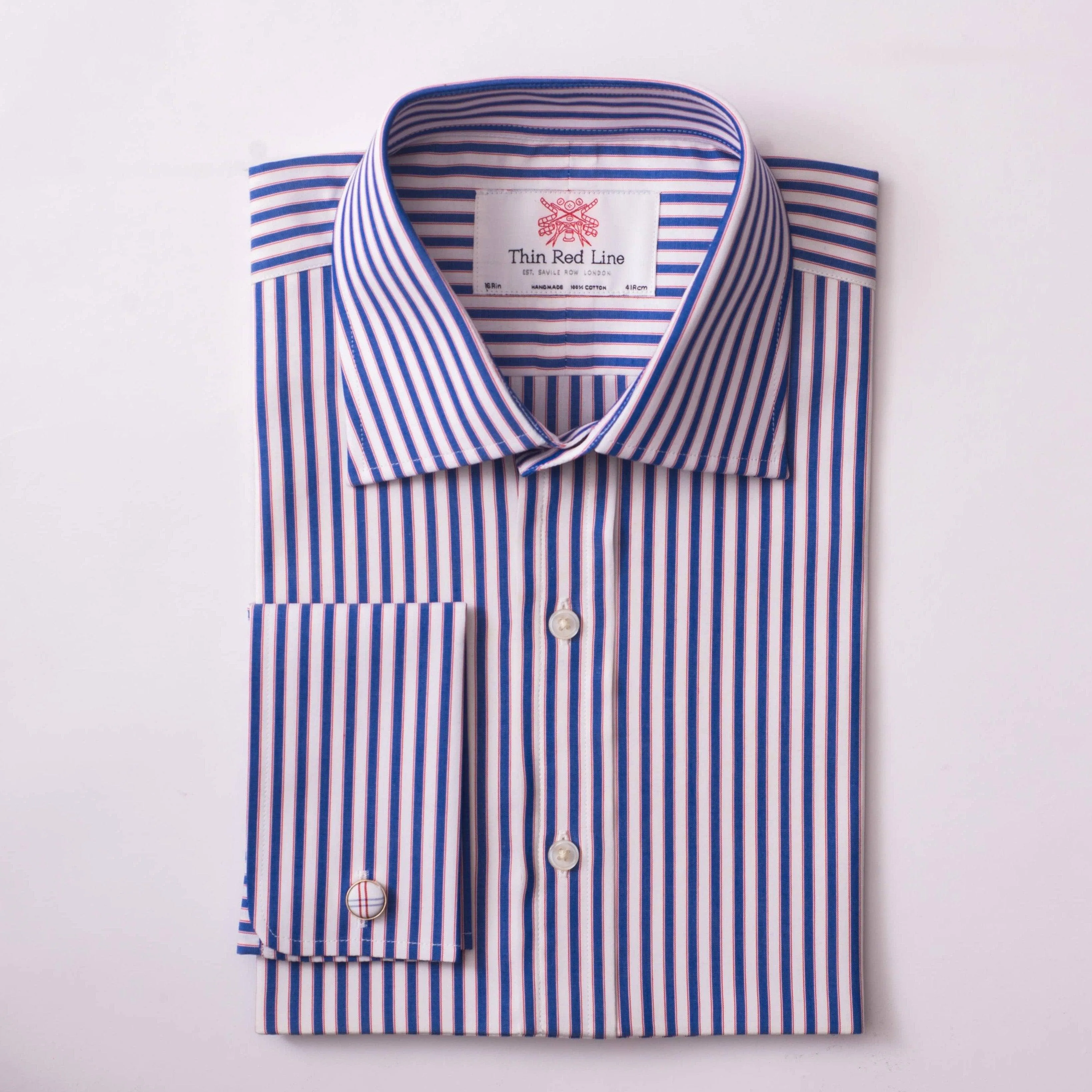 Bingham Stripe Blue & Red Regular Shirt