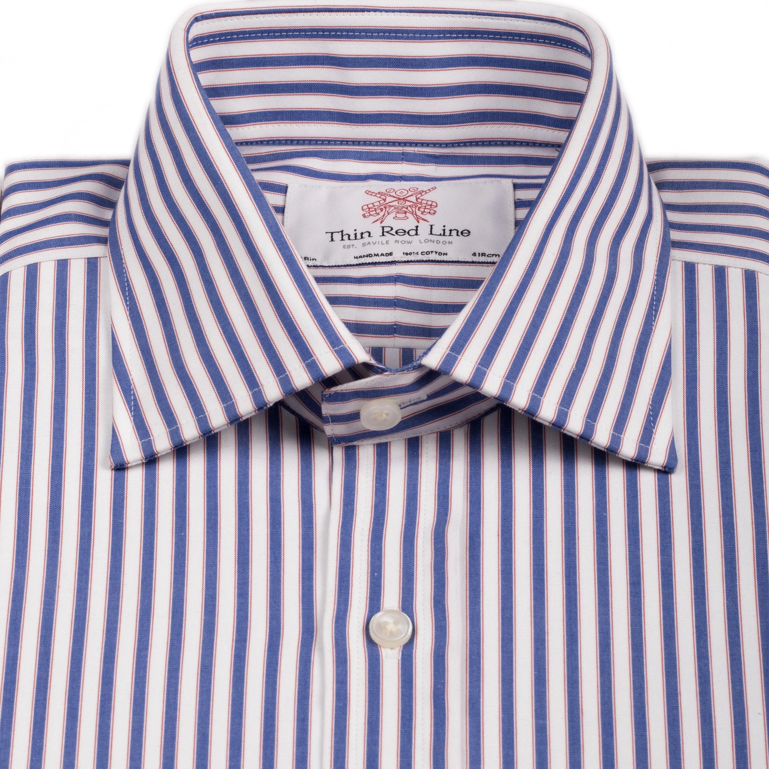Bingham Stripe Blue & Red Regular Shirt