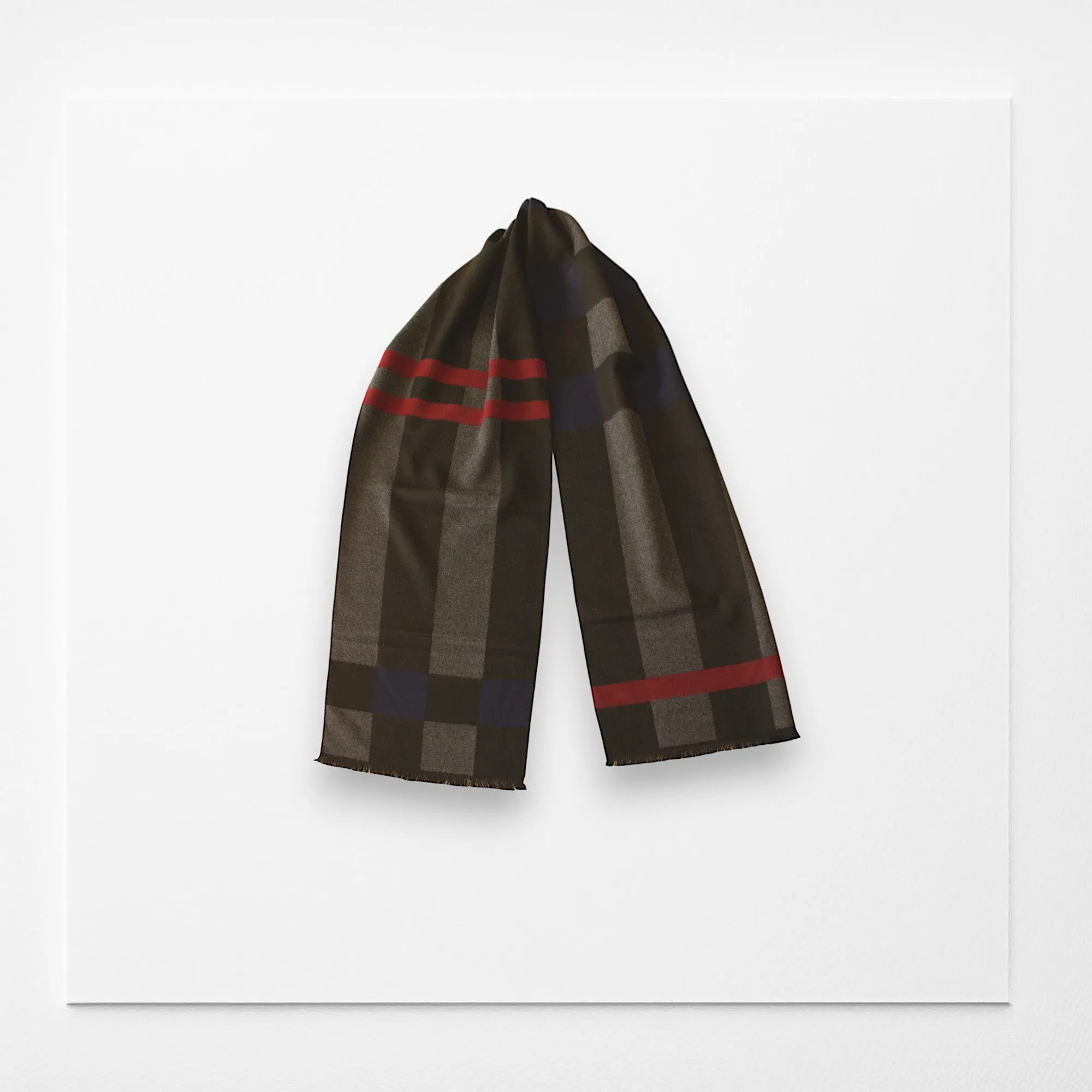 Black, Gray, Beige and Blue Checkered Men's Scarf/ Black Men's Scarf/ Winter Men Scarf/ Birthday Gift for Men/ Fall Scarf/ Gift for Dad/ Gift for Men