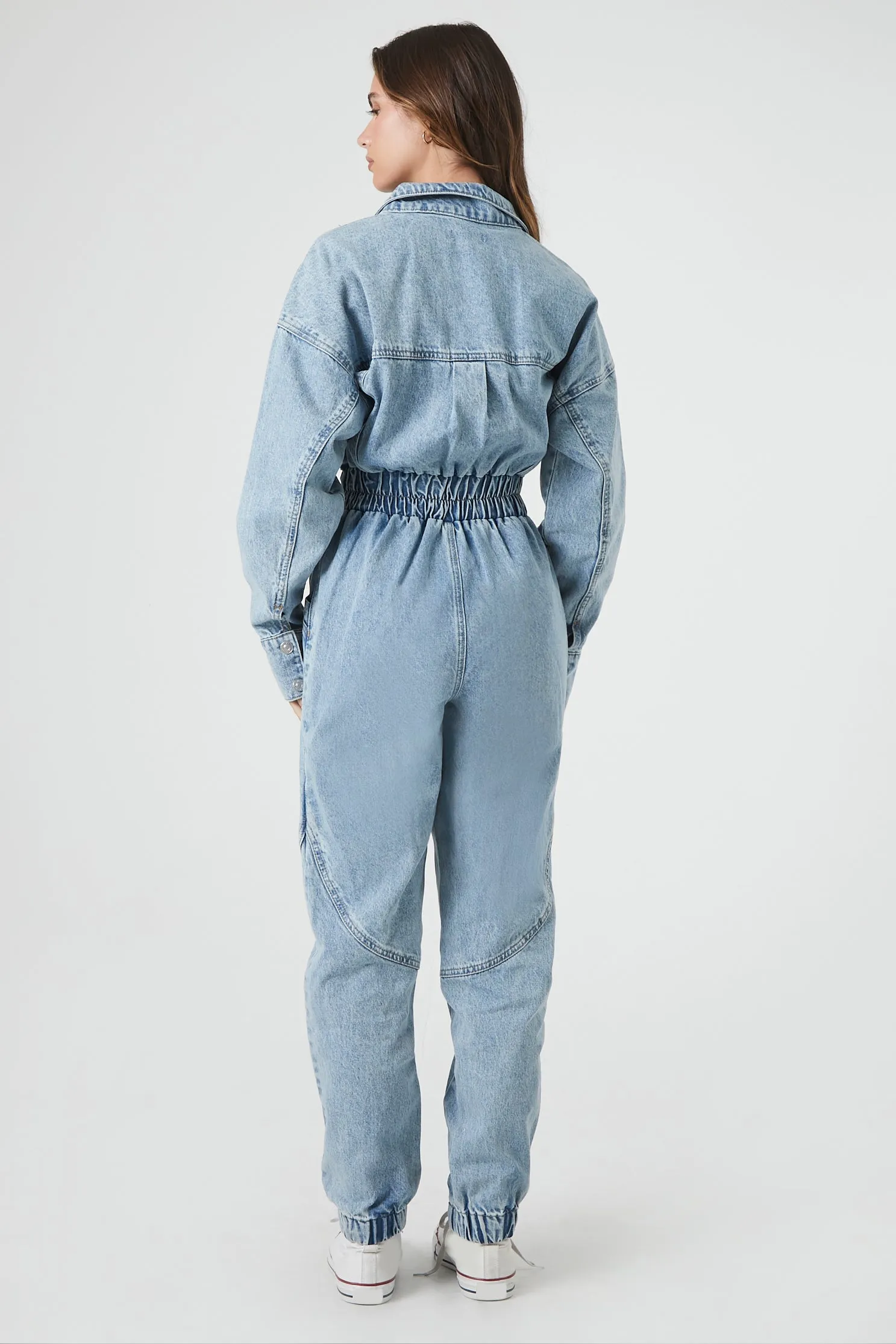 Denim Collared Jumpsuit