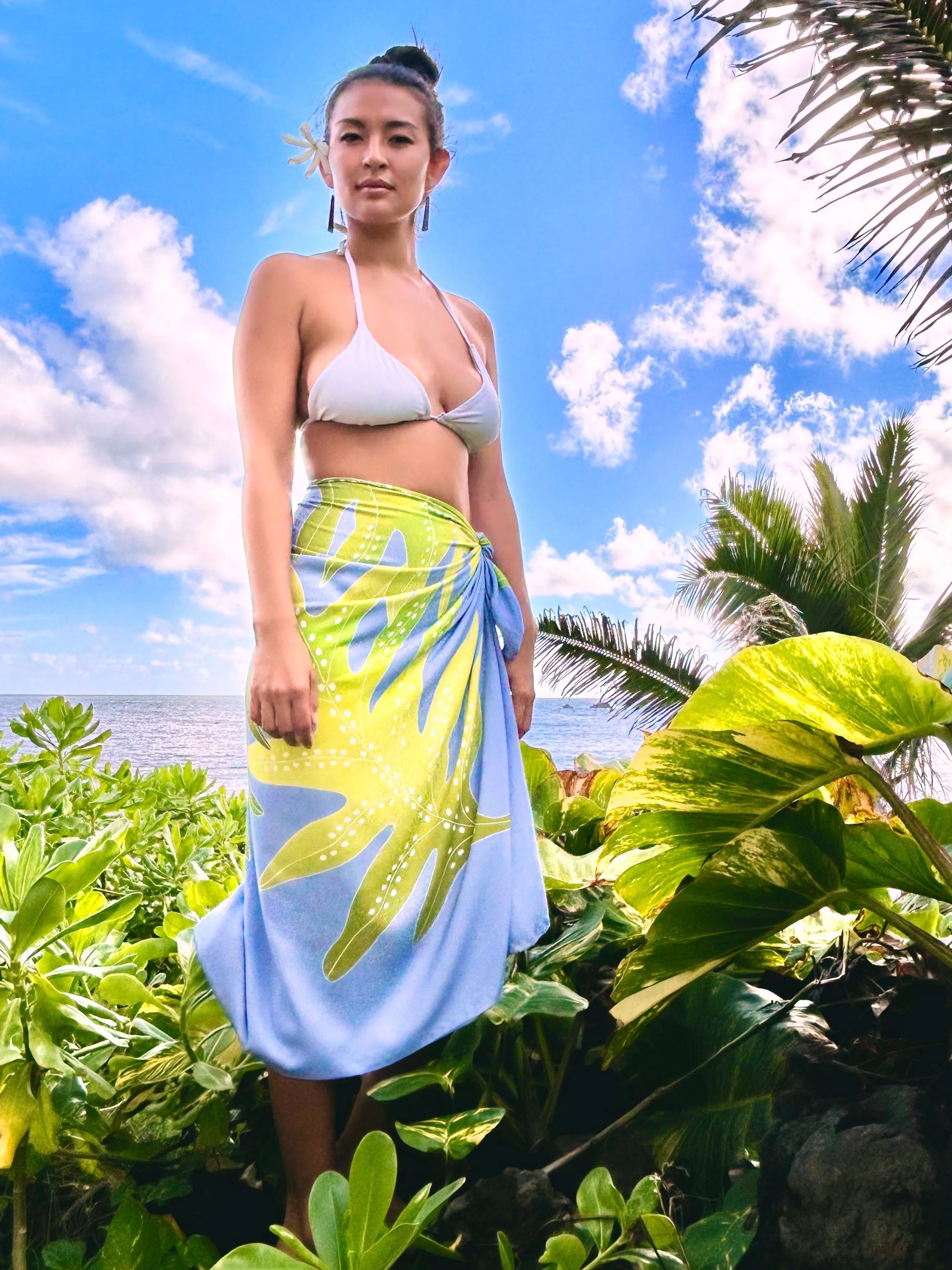 ECO PAREO - HAWAIIAN FERN Periwinkle - FULL SIZE