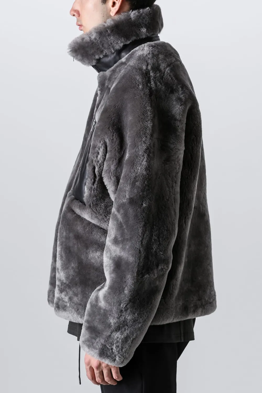 FASCINATE_THE R Limited Mouton Jacket Gray
