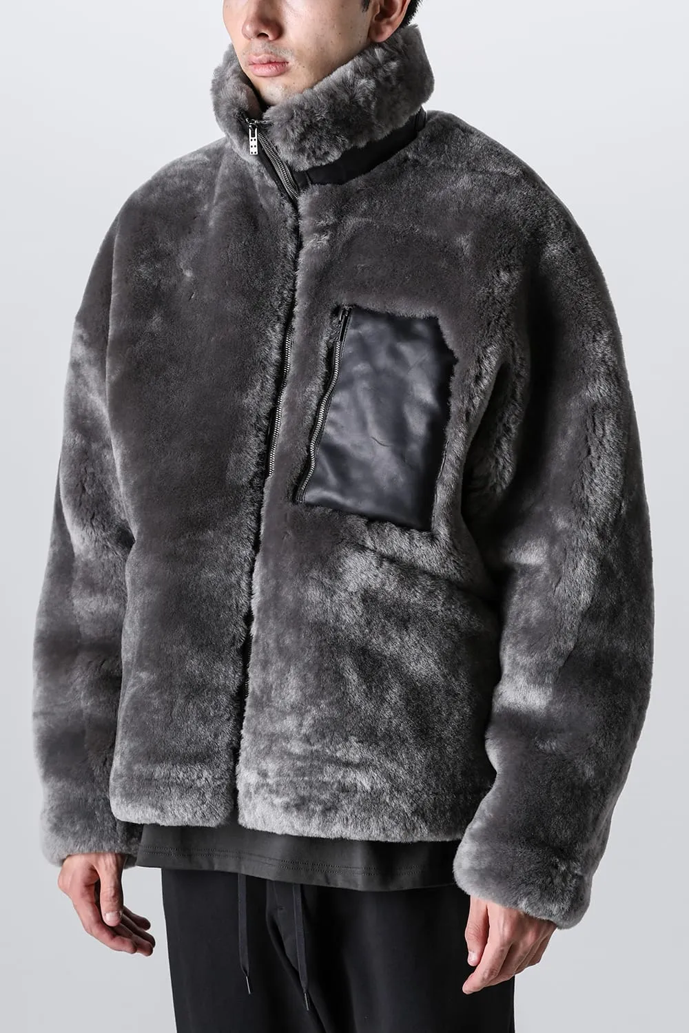 FASCINATE_THE R Limited Mouton Jacket Gray