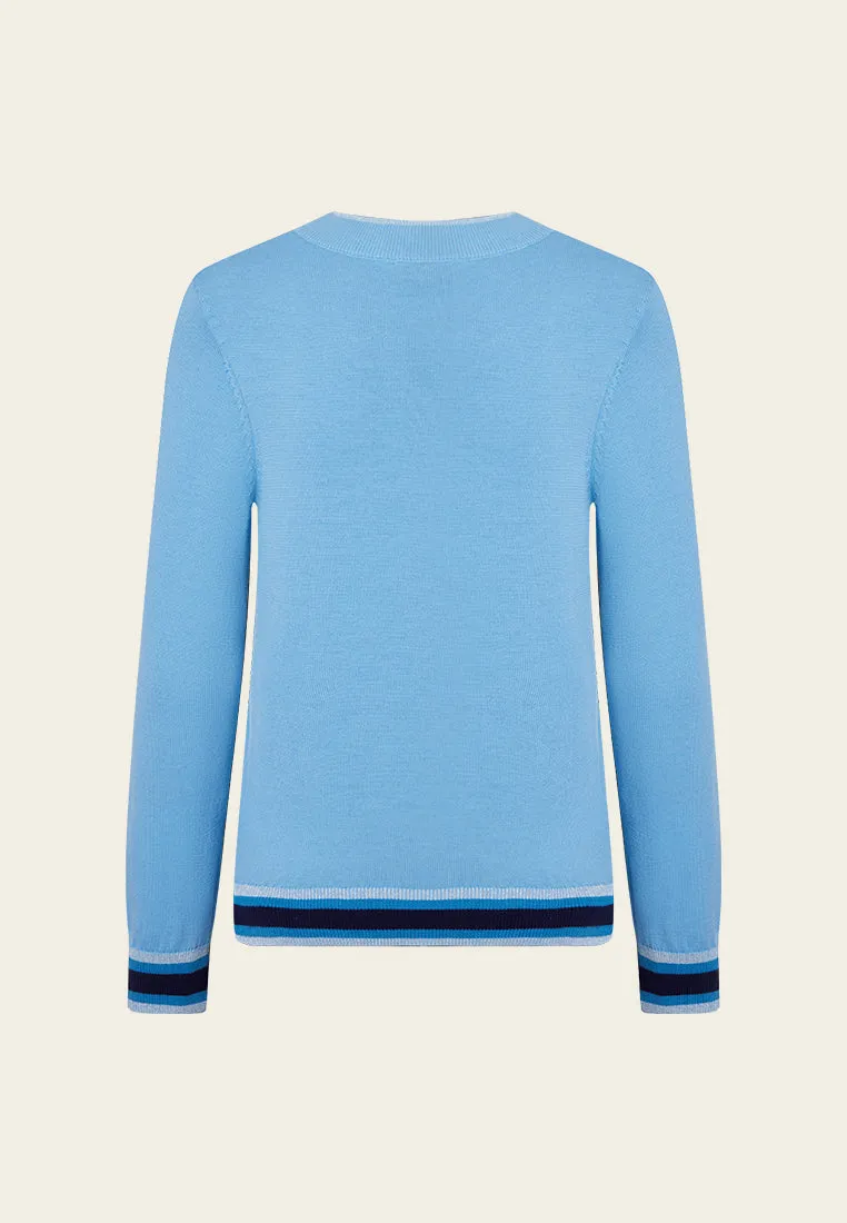 Floral-embroidery Knitted Pullover
