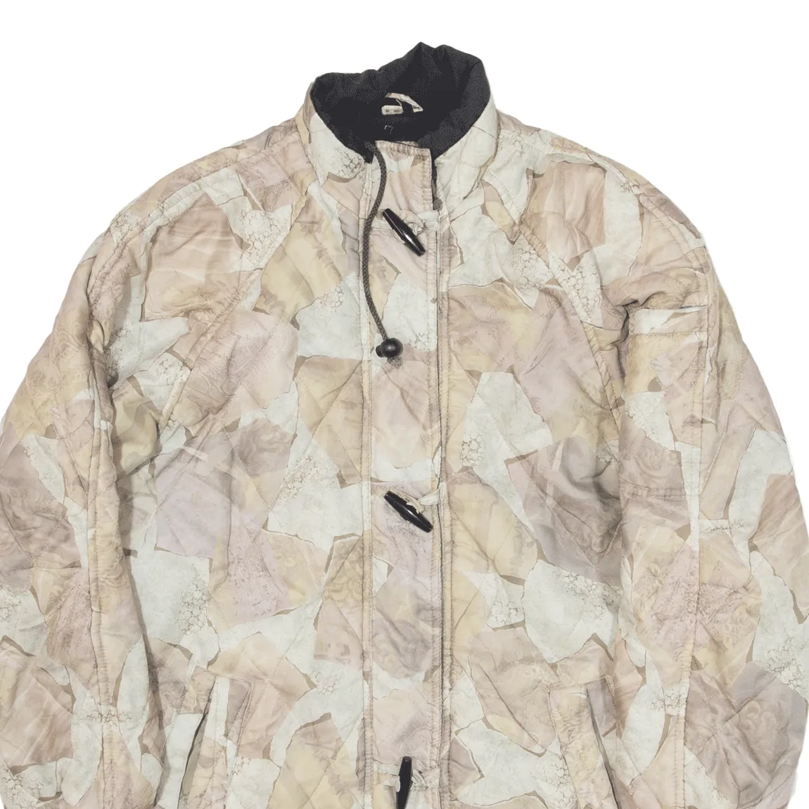 Insulated Womens Quilted Coat Green Geometric L