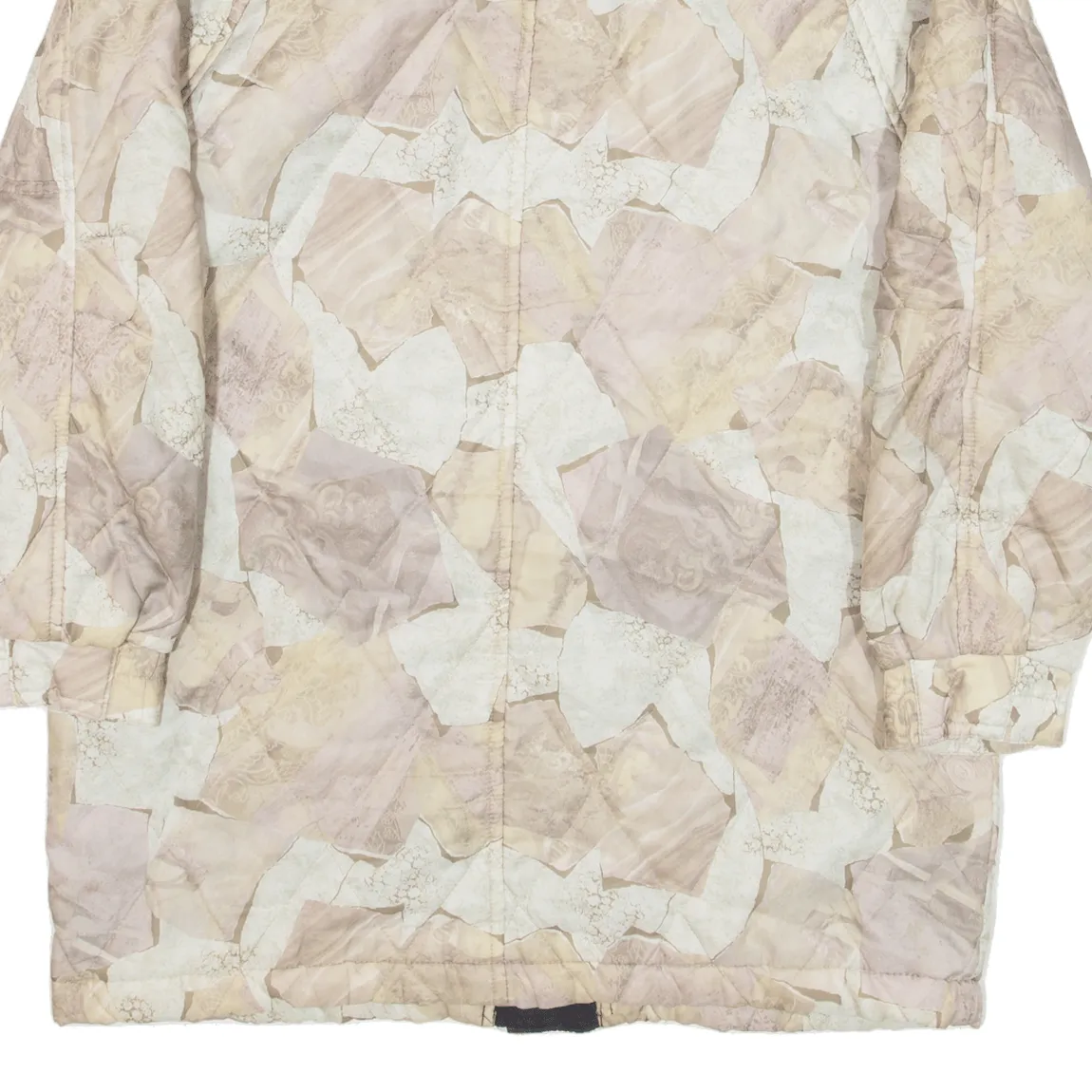 Insulated Womens Quilted Coat Green Geometric L