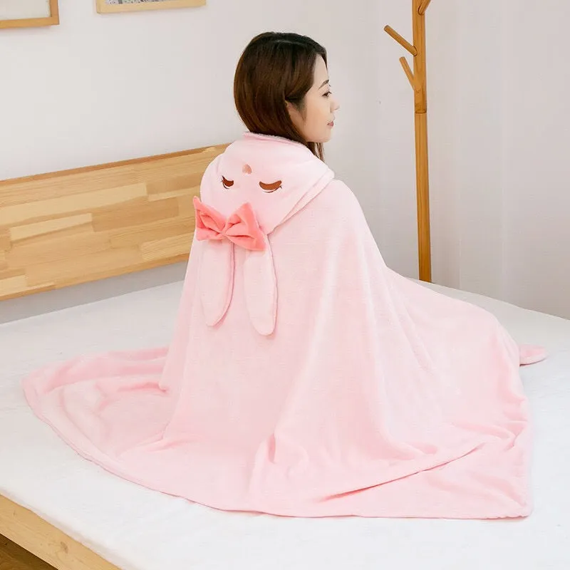 Kawaii Animal Blanket Cape Adult Kids Gift