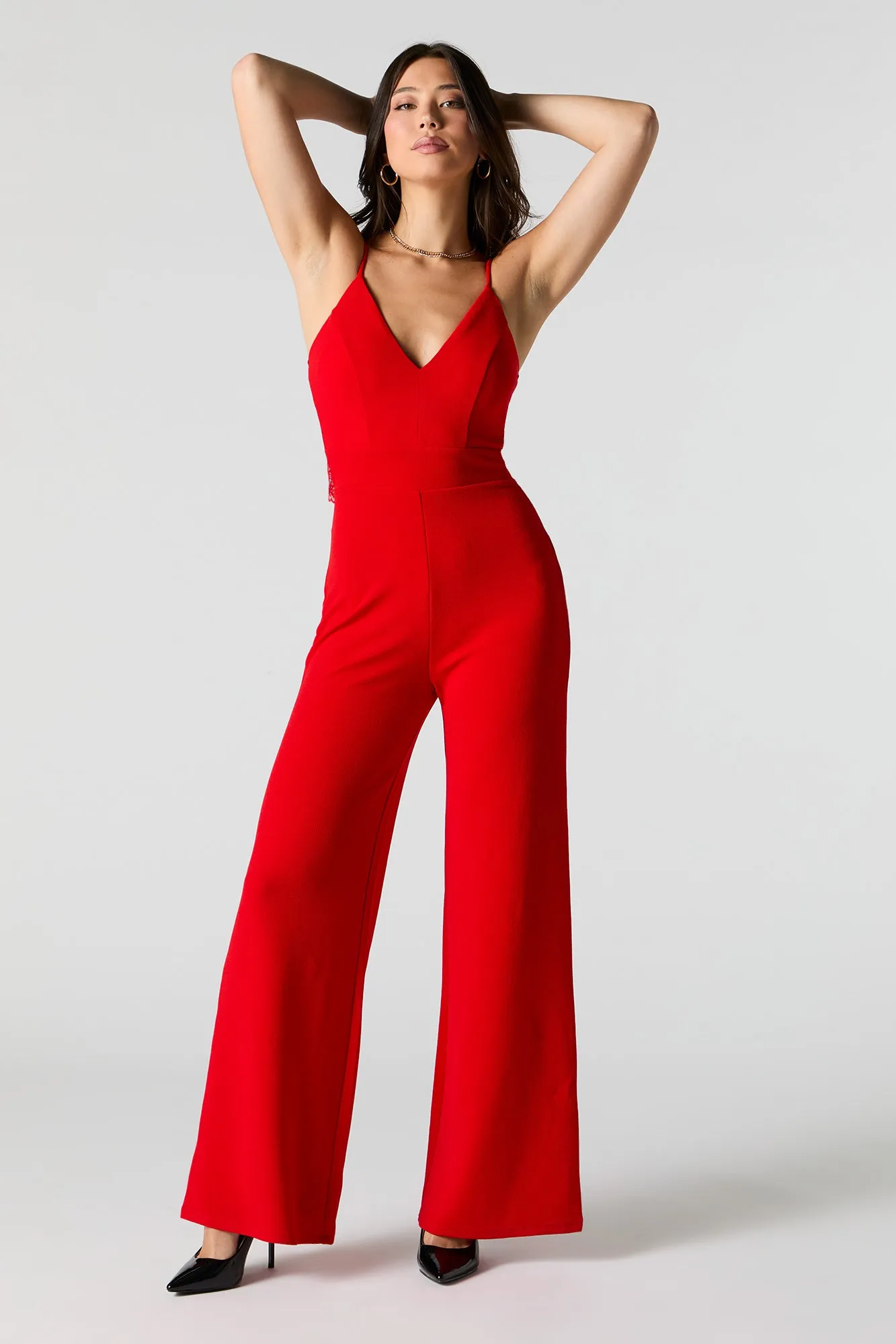 Lace Back Wide Leg Jumpsuit