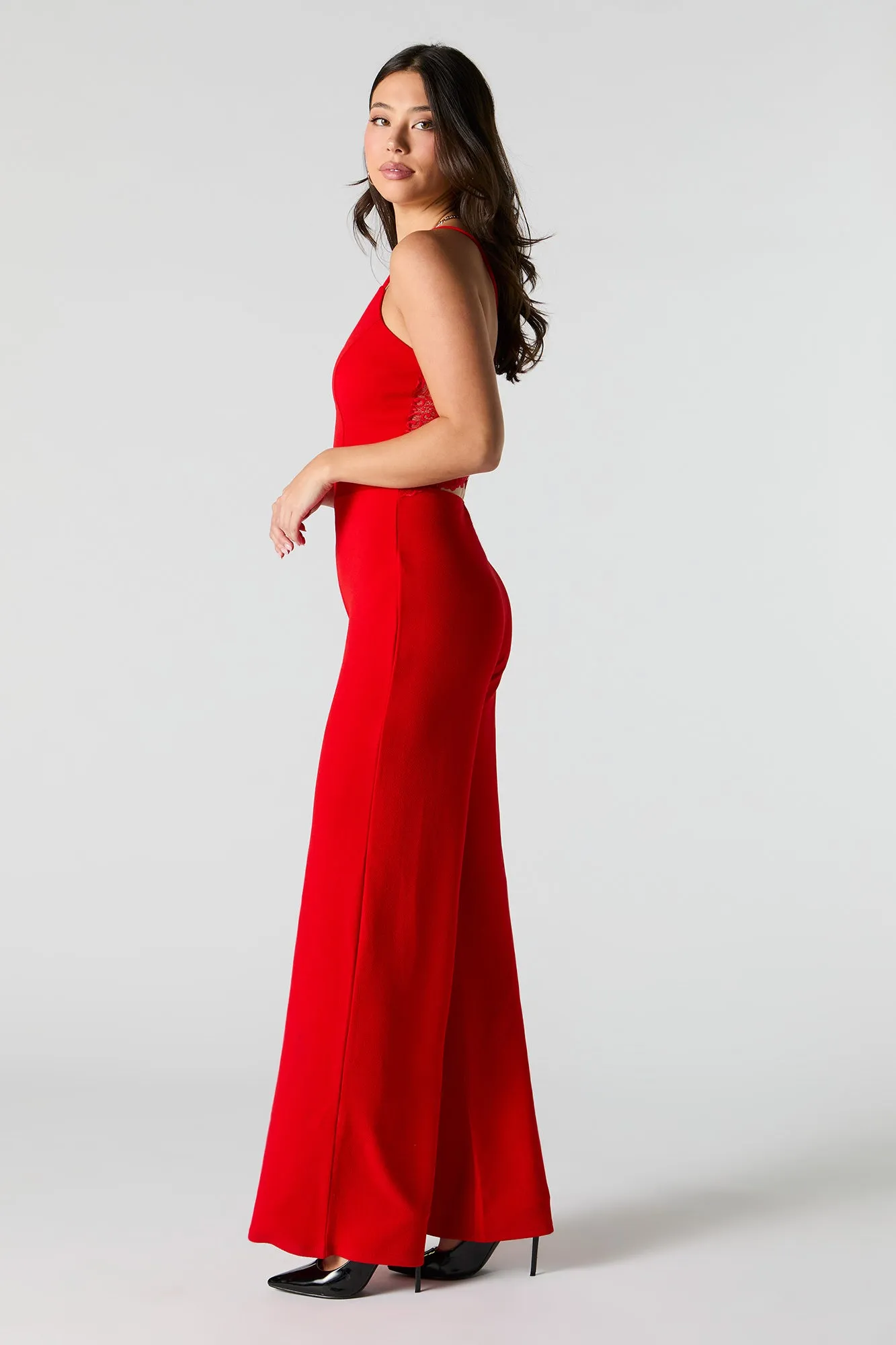 Lace Back Wide Leg Jumpsuit