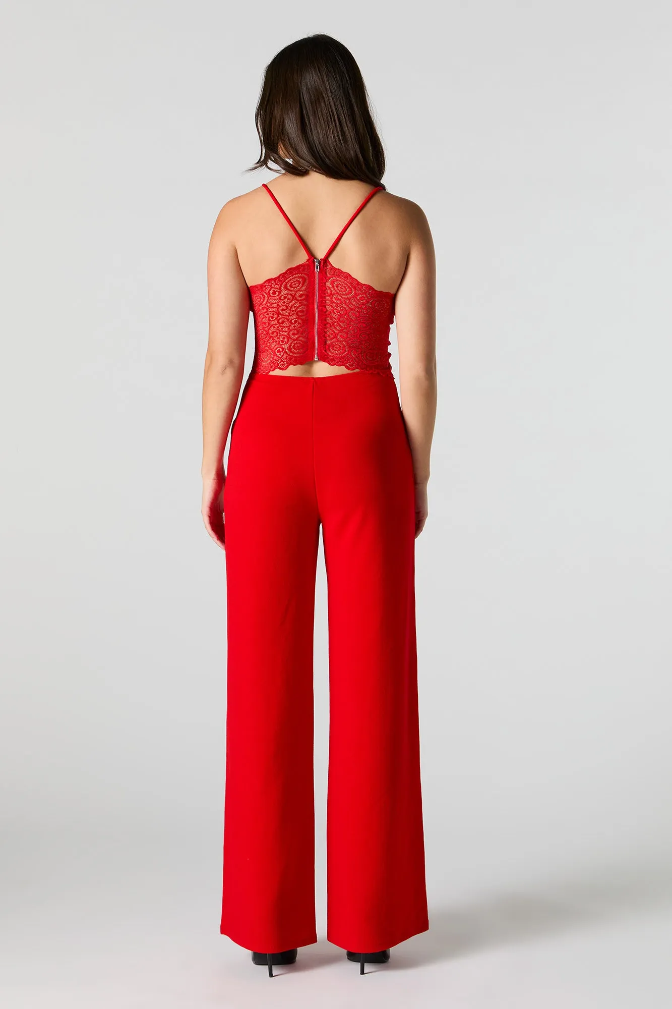 Lace Back Wide Leg Jumpsuit