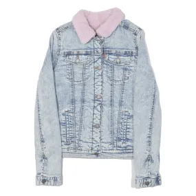 LEVI'S Sherpa Lined Denim Jacket Blue Girls XL