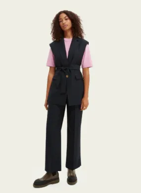 Maison Scotch Tailored Herringbone Waistcoat - Navy
