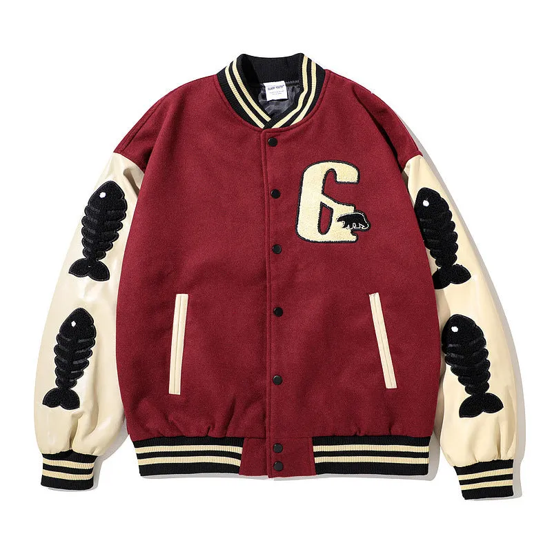 Mens Fall Outfits Vintage Camouflage Letters Affixed Cloth Embroidered Baseball Jacket High Street Hooded Quilted Warm Coat