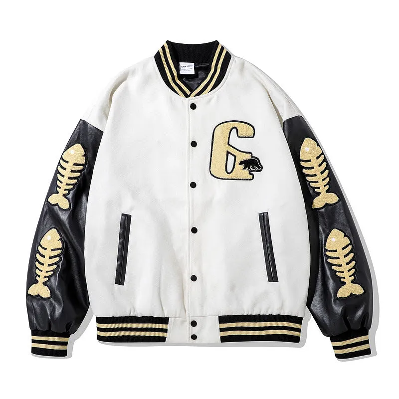 Mens Fall Outfits Vintage Camouflage Letters Affixed Cloth Embroidered Baseball Jacket High Street Hooded Quilted Warm Coat