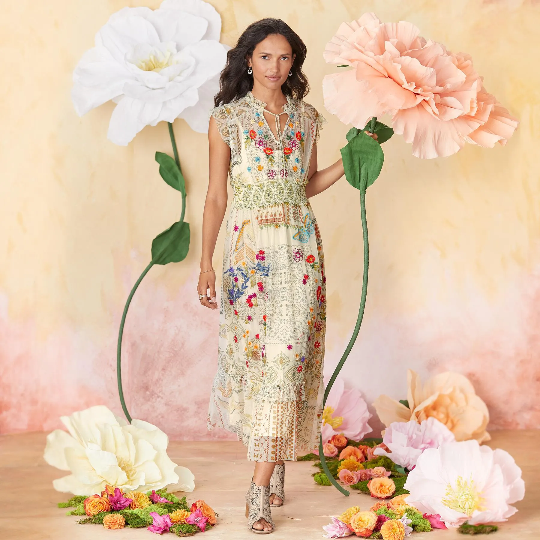 Merie Mesh Dress, Petite