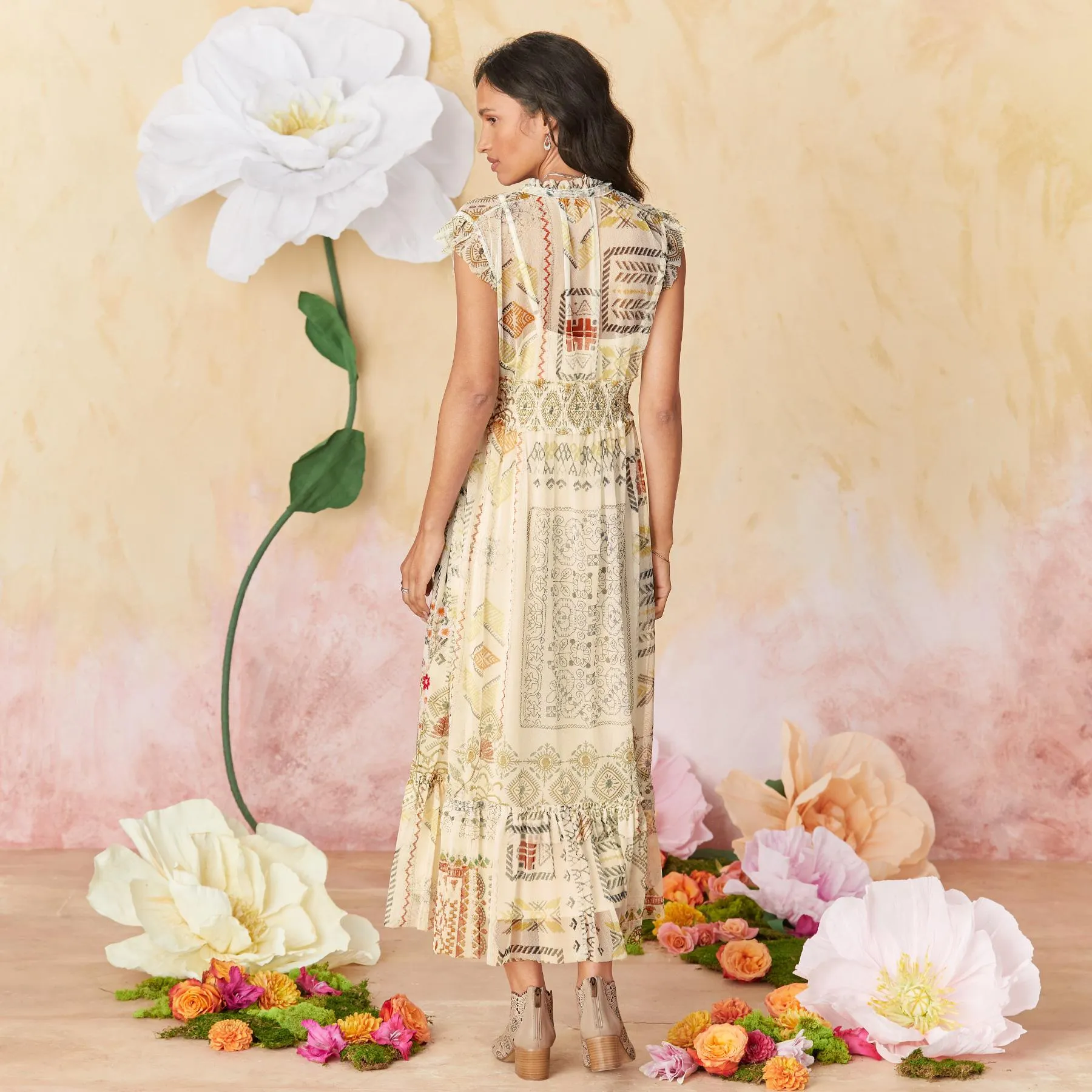 Merie Mesh Dress, Petite