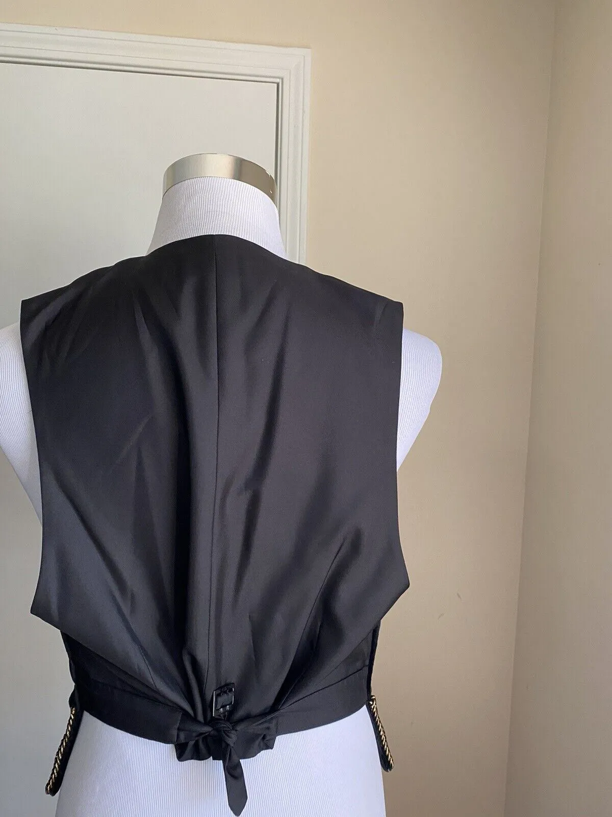 New $2890 Saint Laurent Men Gilet Velours Vest Black 42 US ( 52 Eu )
