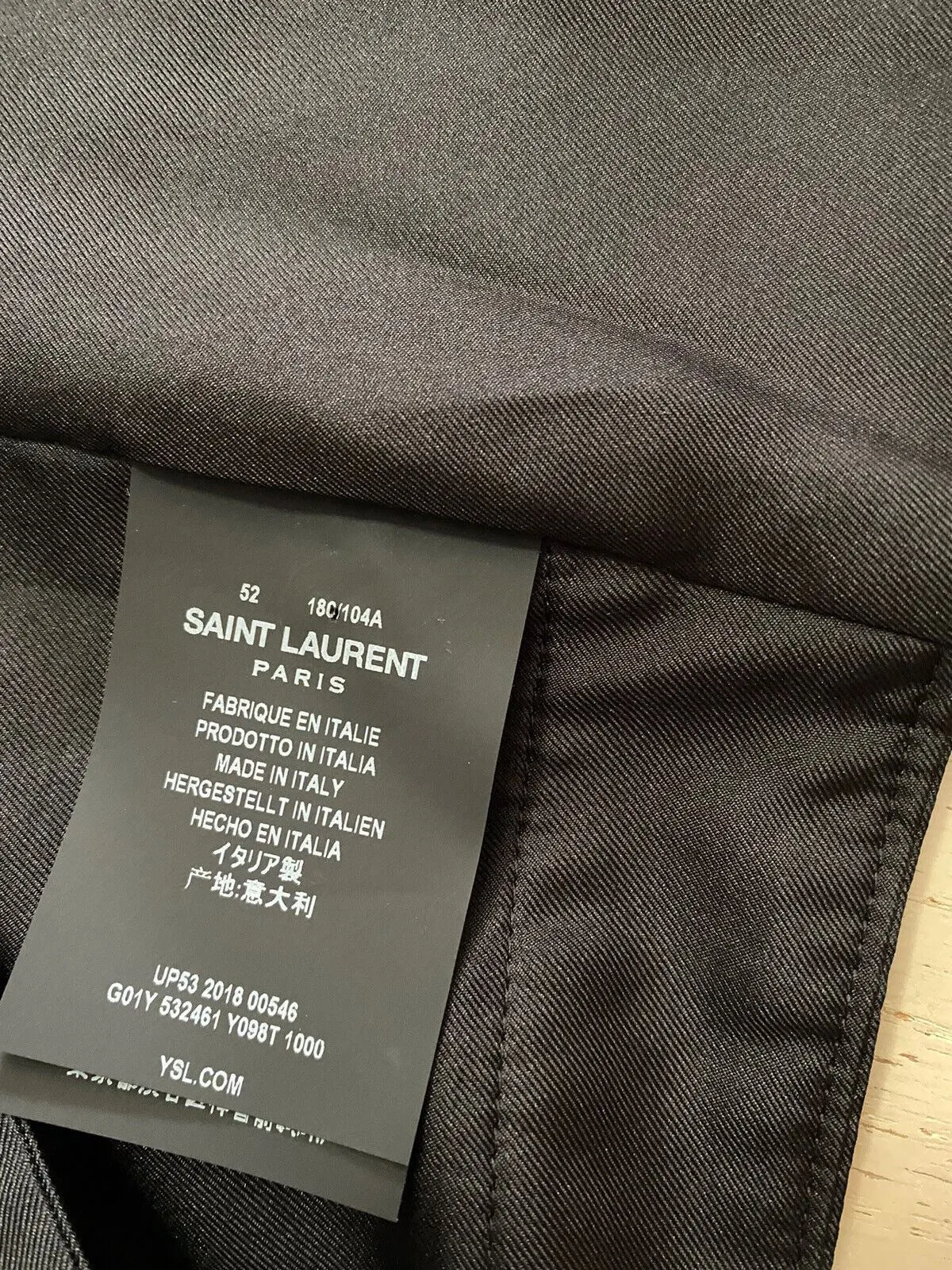 New $2890 Saint Laurent Men Gilet Velours Vest Black 42 US ( 52 Eu )