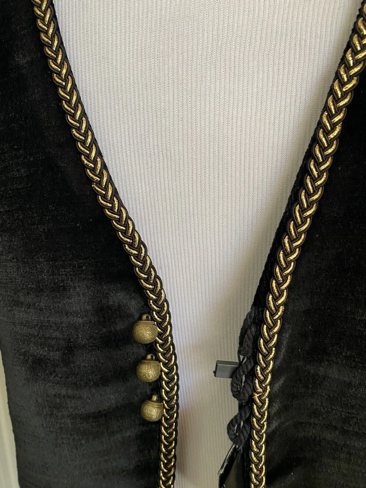New $2890 Saint Laurent Men Gilet Velours Vest Black 42 US ( 52 Eu )