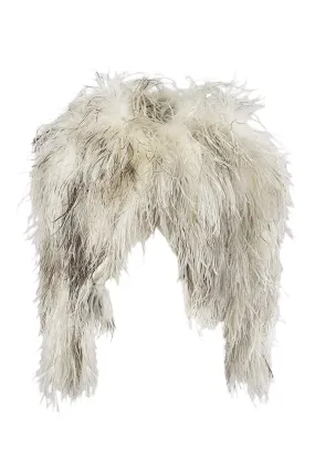 Original 1970s Unlabeled Fluffy Ostrich Feather Crop Jacket
