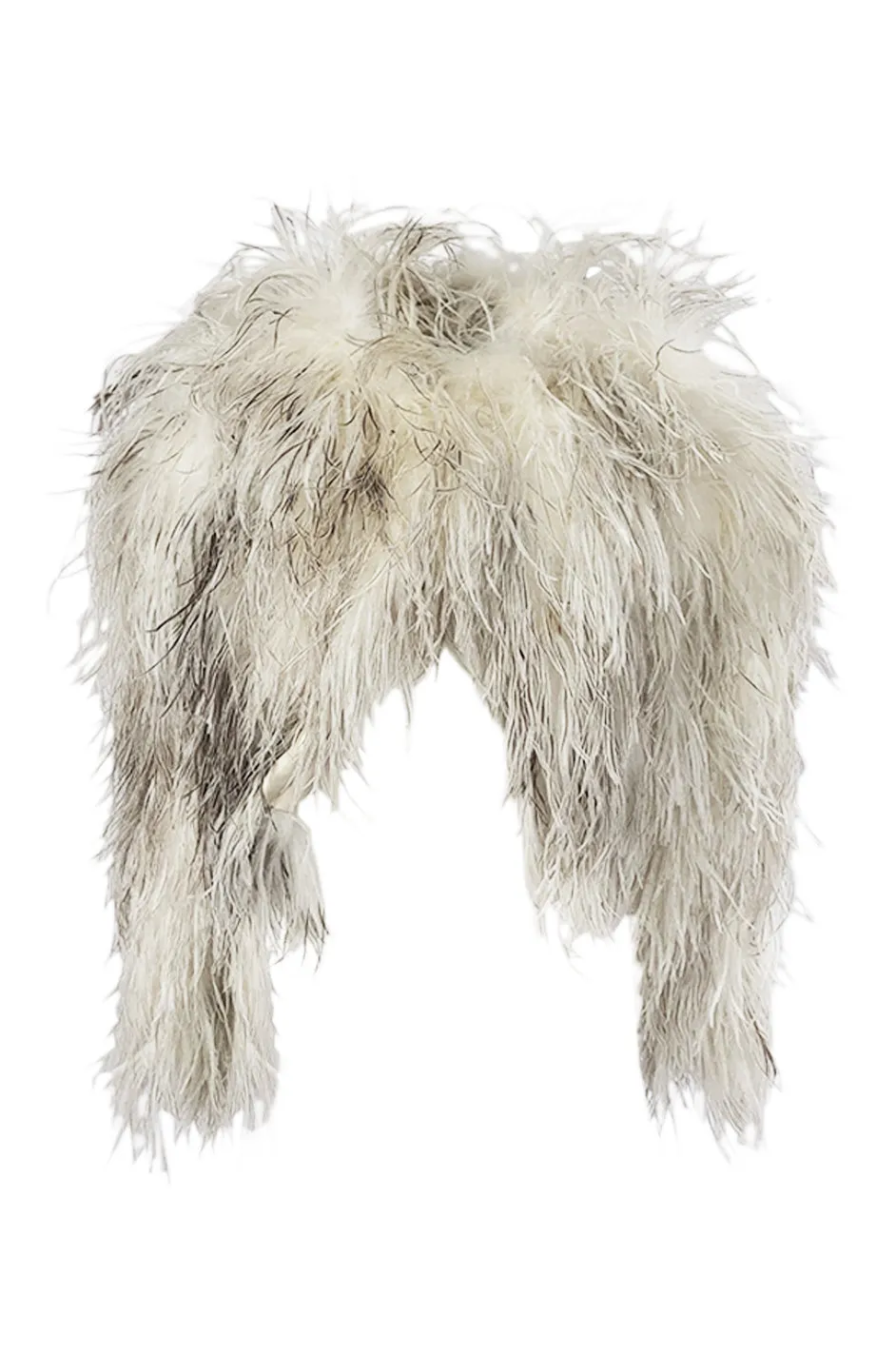 Original 1970s Unlabeled Fluffy Ostrich Feather Crop Jacket
