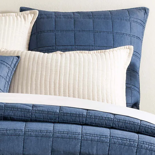 Pine Cone Hill Atlas Denim Quilted Sham