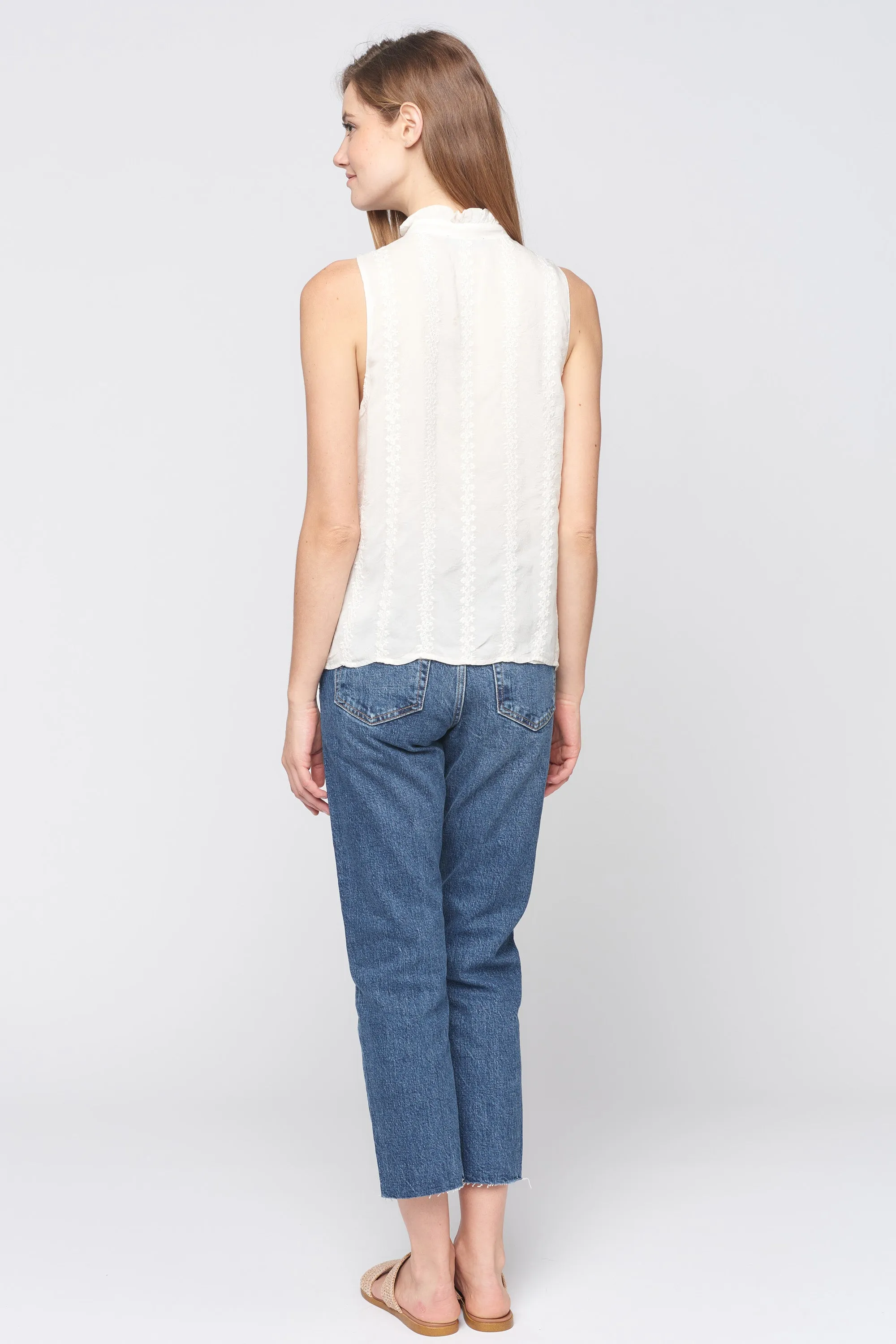 Sleeveless Embroidered Tank Top