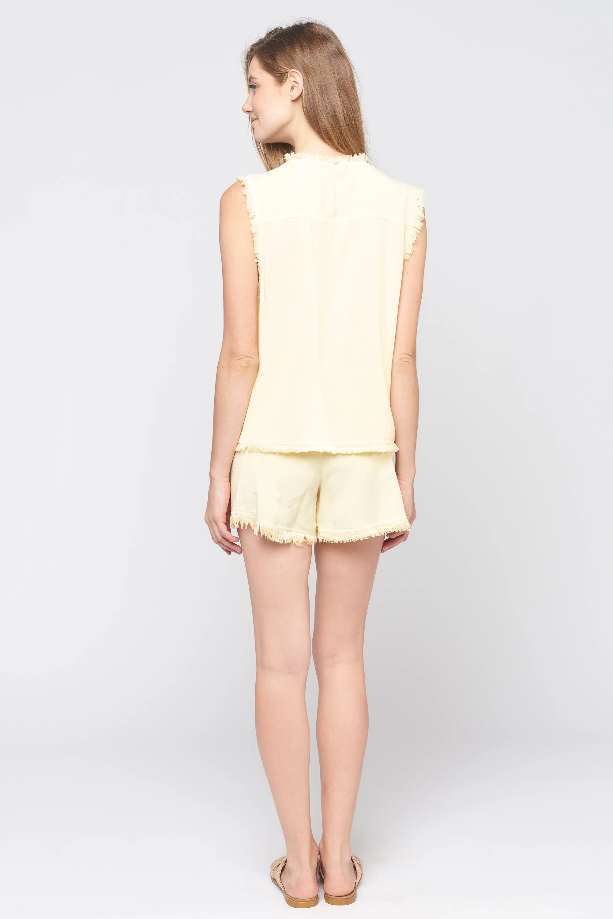 Sleeveless Fray Tank Top