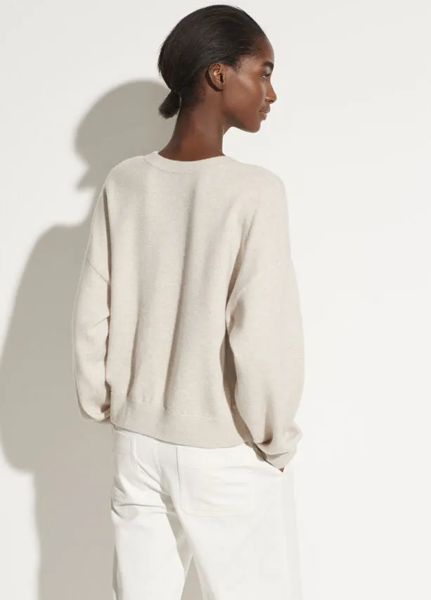 Vince - Double Layer Crew in Biscuit/Optic White